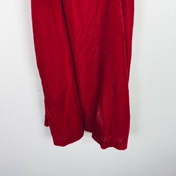 NWT Modcloth Crushed Velvet Suspender Skirt Holly Berry Red Size Small S NEW - Picture 4 of 13